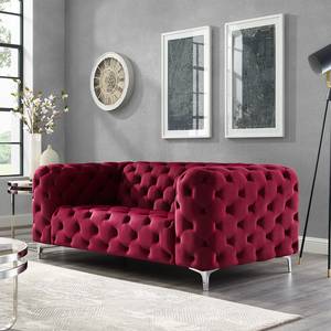 Sofa Leominster (2-Sitzer) Samt - Bordeaux