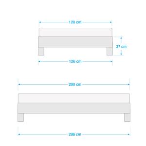 Massief houten bed AresWOOD Wit geolied eikenhout - 120 x 200cm - Zonder hoofdeinde