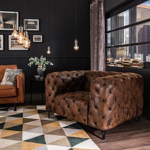 Fauteuil Leominster antiek leren look - bruin