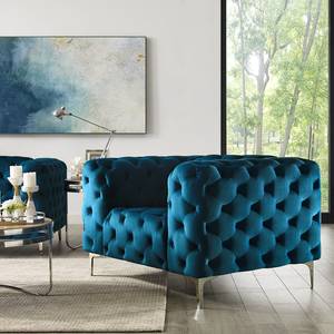 Fauteuil Leominster Velours - Bleu marine