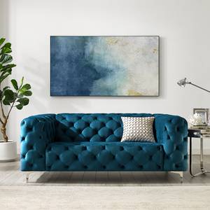 Sofa Leominster (2-Sitzer) Samt - Dunkelgrün - Marineblau