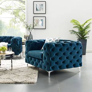 Fauteuil Leominster II fluweel - Marineblauw - Marineblauw