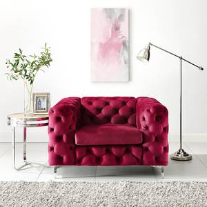 Fauteuil Leominster II fluweel - Wijnrood