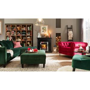 Fauteuil Cayley Velours - Rouge bordeaux - Rouge Bordeaux