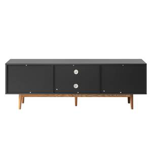 Tv-meubel LINDHOLM deels massief eikenhout - Grijs/Eikenhouten - Grijs - 180 x 45 cm