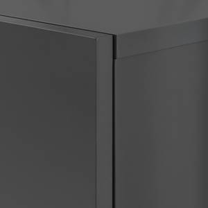 Enfilade LINDHOLM - Largeur 150 cm chêne partiellement massif - Gris / Chêne - Gris