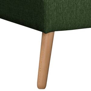 Canapé panoramique Croom Tissu - Vert vieilli - Méridienne courte à droite / longue à gauche (vue de face) - Avec repose-pieds
