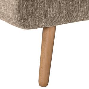 Ecksofa Croom Webstoff Polia: Cappuccino - Longchair davorstehend links - Mit Hocker