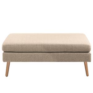 Ecksofa Croom Webstoff - Webstoff Polia: Cappuccino - Longchair davorstehend links - Mit Hocker