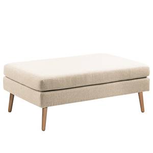 Ecksofa Croom Webstoff - Webstoff Polia: Kaschmir - Longchair davorstehend links - Mit Hocker