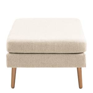 Ecksofa Croom Webstoff - Webstoff Polia: Kaschmir - Longchair davorstehend links - Mit Hocker