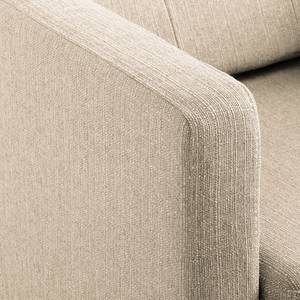 Ecksofa Croom Webstoff - Webstoff Polia: Kaschmir - Longchair davorstehend rechts - Mit Hocker