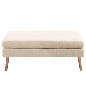 Wohnlandschaft Croom Webstoff Webstoff - Creme - Longchair davorstehend rechts / Ottomane links - Mit Hocker