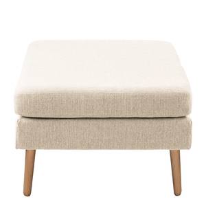 Wohnlandschaft Croom Webstoff Webstoff - Creme - Longchair davorstehend links / Ottomane rechts - Mit Hocker