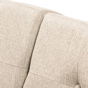 Canapé panoramique Croom Tissu - Crème - Méridienne courte à gauche / longue à droite (vue de face) - Avec repose-pieds