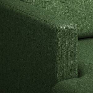 Canapé d’angle Croom Tissu - Tissu Polia: Vert vieilli - Méridienne courte à gauche (vue de face) - Avec repose-pieds