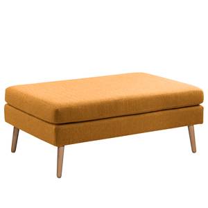 Ecksofa Croom Webstoff - Webstoff Polia: Bisquit - Longchair davorstehend links - Mit Hocker