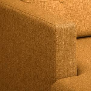 Ecksofa Croom Webstoff - Webstoff Polia: Bisquit - Longchair davorstehend links - Mit Hocker