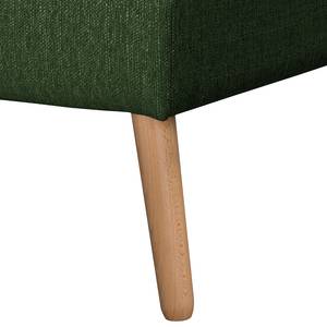 Canapé panoramique Croom Tissu - Vert vieilli - Méridienne courte à gauche / longue à droite (vue de face) - Avec repose-pieds