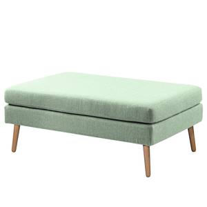 Ecksofa Croom Webstoff - Webstoff Polia: Mintgrau - Longchair davorstehend rechts - Mit Hocker