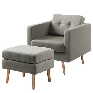 Sessel Croom Webstoff - Fango - Mit Hocker - Webstoff Polia: Fango - Mit Hocker