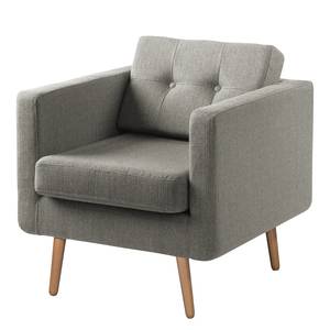 Fauteuil Croom geweven stof - leembruin - Hocker - Geweven stof Polia: Fango - Met hocker