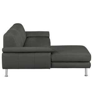 Ecksofa Termon - Bodenfrei Echtleder Maer: Espresso - Longchair davorstehend links