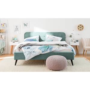 Letto imbottito Klink V Microfibra - Menta / Sabbia - 180 x 200cm - 180 x 200cm