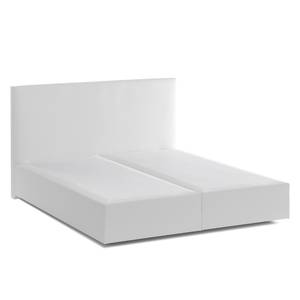 Lit boxspring KiYDOO I Imitation cuir - Blanc - 180 x 200cm
