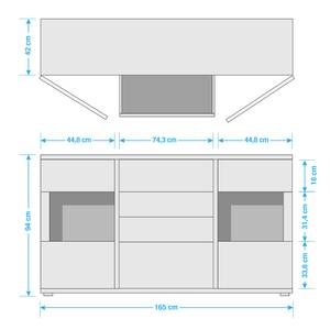 Sideboard Macoun Inkl. Beleuchtung - Wildeiche teilmassiv