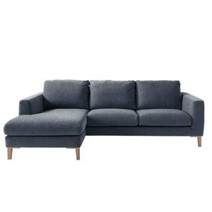 Ecksofa Berilo I Strukturstoff - Graublau - Longchair davorstehend links