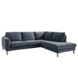 Ecksofa Berilo II Strukturstoff - Graublau - Ottomane davorstehend rechts