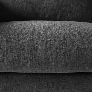 Canapé d’angle Berilo II Tissu structuré - Courte à droite (vue de face) - Noir chiné - Noir chiné - Méridienne longue à droite (vue de face)