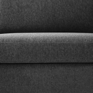 Canapé d’angle Cipo I Tissu structuré - Méridienne courte à droite (vue de face) - Noir chiné - Noir chiné - Méridienne courte à droite (vue de face)