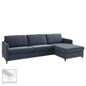 Ecksofa Cipo I Strukturstoff - Graublau - Longchair davorstehend rechts