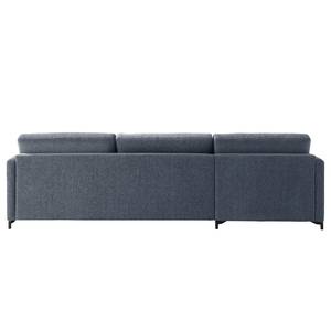 Ecksofa Cipo I Strukturstoff - Graublau - Longchair davorstehend links