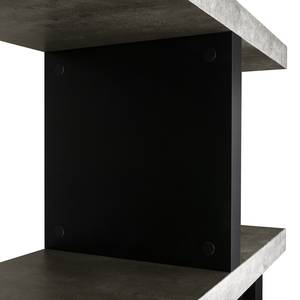 Open kast Detroit betonnen look/mat zwart - Hoogte: 172 cm