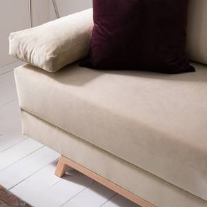 Canapé convertible Myton Microfibre - Beige clair