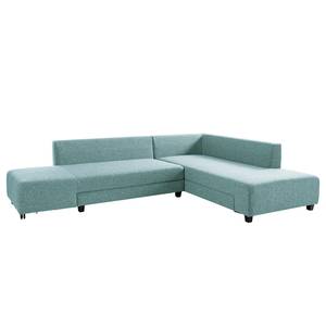 Ecksofa Apex Webstoff - Babyblau - Ottomane davorstehend rechts