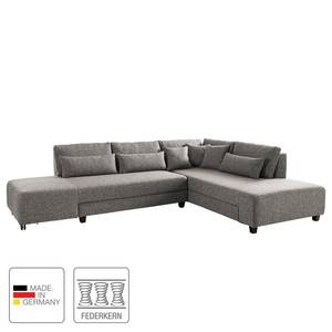 Ecksofa Apex Webstoff - Haselnuss - Ottomane davorstehend rechts