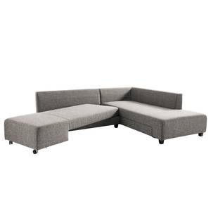 Ecksofa Apex Webstoff - Haselnuss - Ottomane davorstehend rechts