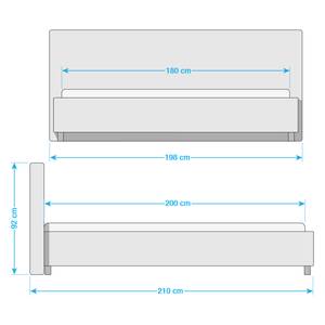 Gestoffeerd bed Parsberg II kunstleer - Wit - 180 x 200cm