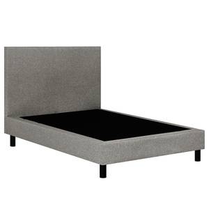 Boxspring Joiselle incl. matras en topper - geweven stof - grijs/zwart - Grijs - 140 x 200cm