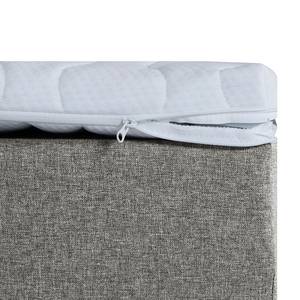 Boxspring Joiselle incl. matras en topper - geweven stof - grijs/zwart - Grijs - 140 x 200cm