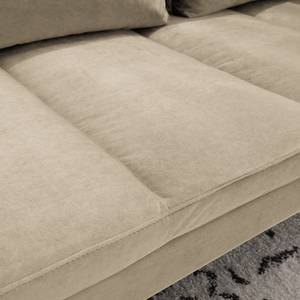 Ecksofa MADISON mit Ottomane Samt - Samt Shyla: Beige - Breite: 319 cm - Ottomane davorstehend links