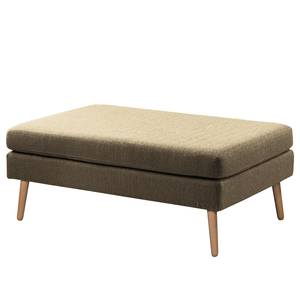 Ecksofa Croom Webstoff Polia: Havanna - Longchair davorstehend rechts - Mit Hocker