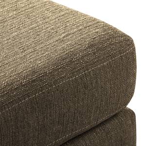 Ecksofa Croom Webstoff Polia: Havanna - Longchair davorstehend rechts - Mit Hocker