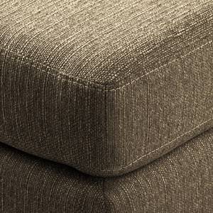 Ecksofa Croom Webstoff Polia: Havanna - Longchair davorstehend rechts - Mit Hocker