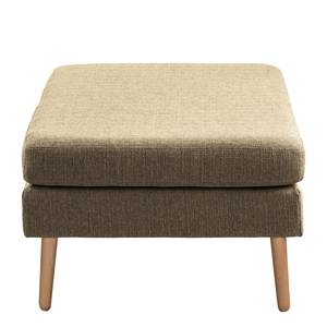 Ecksofa Croom Webstoff Polia: Havanna - Longchair davorstehend links - Mit Hocker