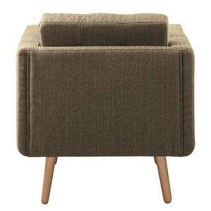 Fauteuil Croom geweven stof - bruin - Hocker - Geweven stof Polia: Havanna - Met hocker